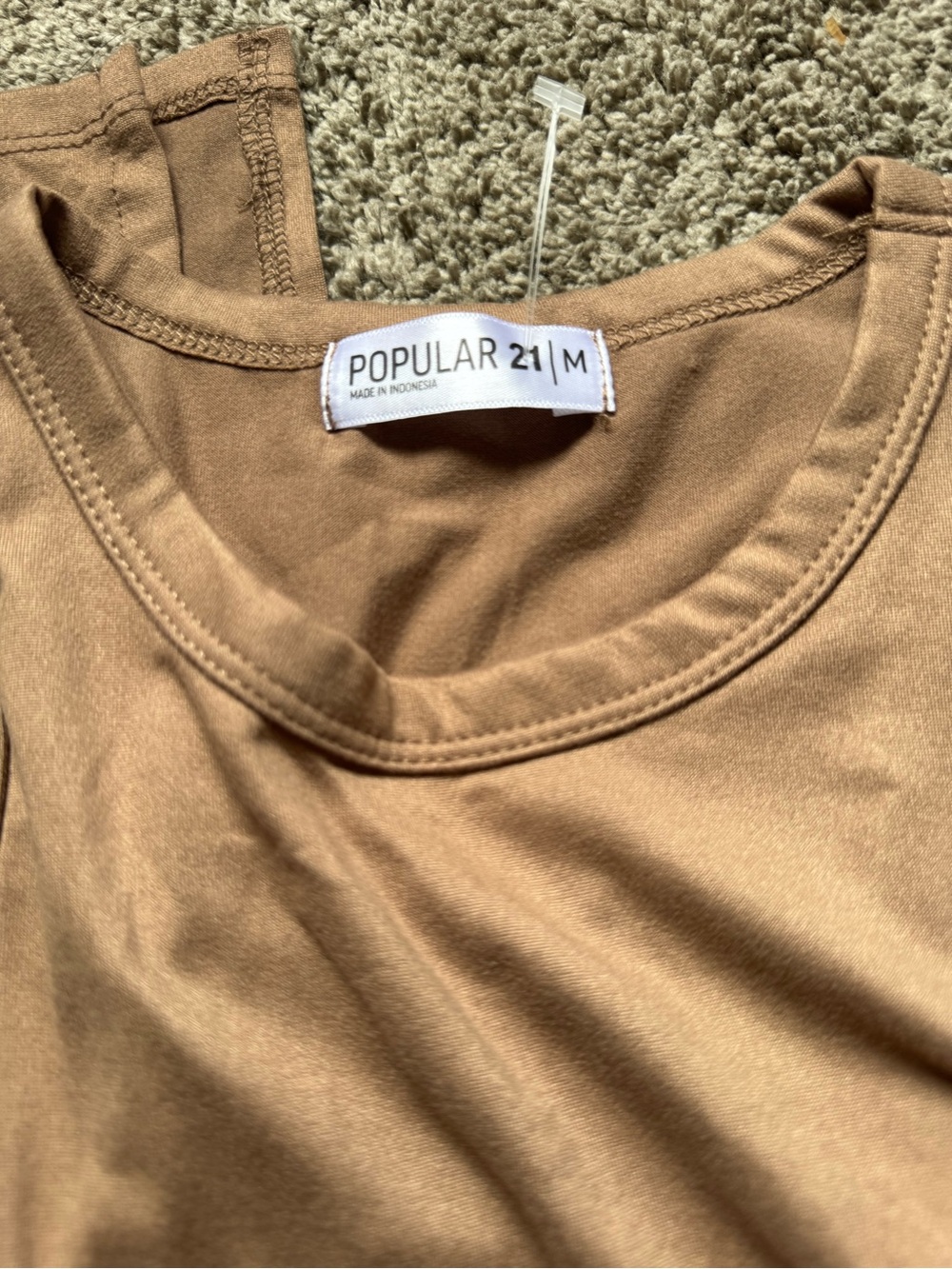 Sleeveless Taupe Knit Shift Dress - Picture 3 of 3
